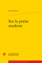 Guido Mazzoni: Sur la poésie moderne